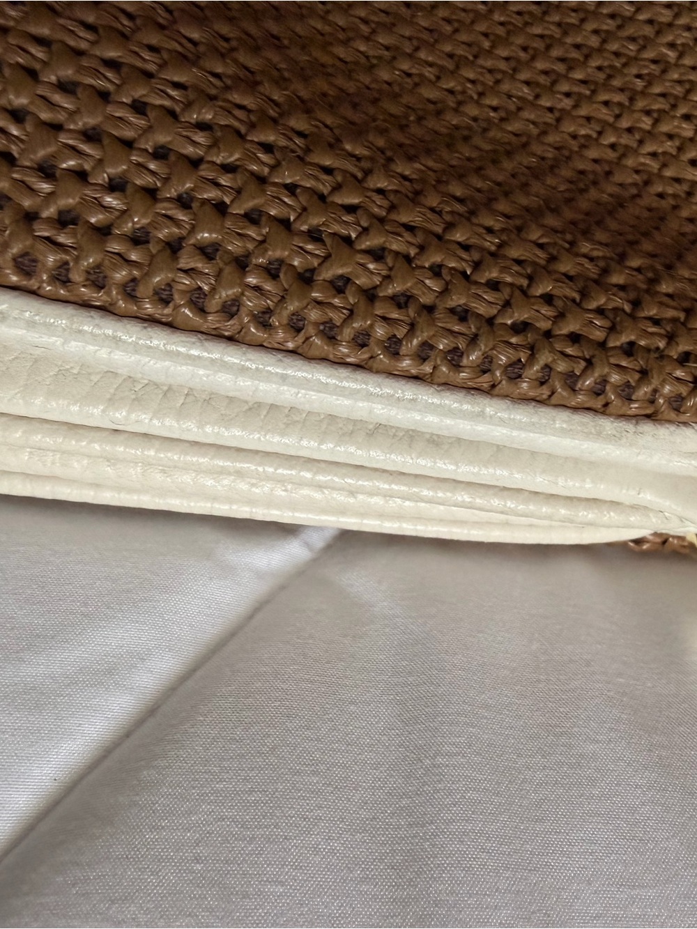 kate spade Woven Straw Shoulder Bag with off White Leather Trim - Picture 12 of 13